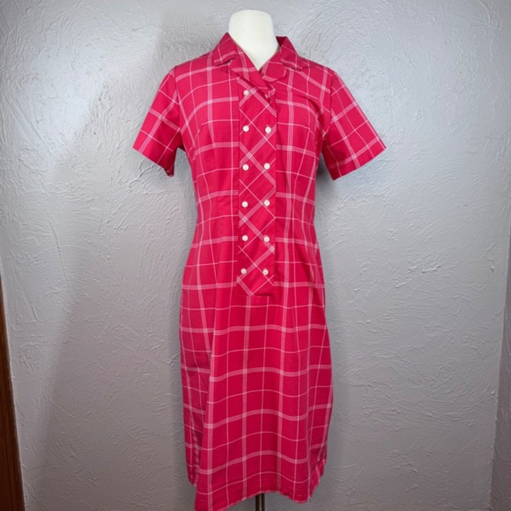 Vintage‎ 50's/60's Women's Small Medium Red Plaid Day dress fitted retro style